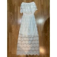 ราคา เดรสปาดไหล่ยาว ลูกไม้สีขาว อก 34-36 เอว 24-26 สะโพก 36 ความยาว 43 (29958039663)