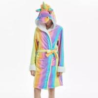 ราคา ชุดคลุมอาบน้ำผู้ใหญ่ยูนิคอร์น Hoodie Robe Rainbow Unicorn (2328270589)