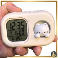 ราคา Peekaboo Cat นาฬิกาตั้งโต๊ะนาฬิกาปลุก Snooze แสดงอุณหภูมิในร่ม นาฬิกาตั้งโต๊ะน่ารัก สีขาว (41377783177)