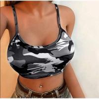 ราคา เสื้อสายเดี่ยว​Crop top ลายทหารสีเทา (22541665217)