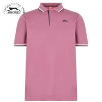 ราคา เสื้อยืดโปโลผู้ชาย Slazenger Tipped ไซส์ยุโรป (สีชมพูเข้ม) (41577780612)