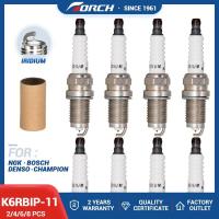 ราคา 2-8PCS เทียนเปลี่ยนสําหรับ ZFR6K-1111/6711 IZFR6K11/6994 IZFR6K-11S/5266 IZFR6K11NS/9329 Iridium Spark Plug K6RBIP-11 (45307506468)