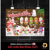 ราคา ป้ายเมนู นมหมีปั่น สีสด คมชัด ทนทาน ใช้งานได้นาน แก้ราคาได้ (44326307932)