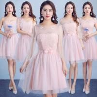 ราคา (มี 2 แบบจ้าา) ชุดราตรีสั้น รุ่นใหม่ล่าสุด สีชมพูโอรส สวยหวานมากๆ (636255239)