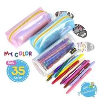 ราคา ( 1 ชุด ) ปากกา My color 2 ปากกาสี 2 หัว 35 สี ฟรี! กระเป๋า Dong-A รุ่น MC3 (2299371459)