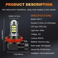 ราคา H11 ไฟตัดหมอก LED H8 H16 ไฟตัดหมอก LED 3030 27 ไฟตัดหมอก LED P13w ไฟ (28212345920)
