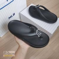ราคา ของแท้ % MLB Chunky Bouncer Flip-Flop แตะคีบสีดำ logo NY (22245322666)