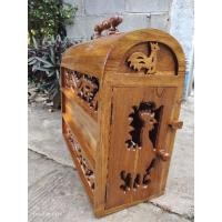 ราคา กล่องใส่ไก่ชน ไม้สัก กล่องไก่ลายฉลุ เคลือบเงาพร้อมใช้งาน พร้อมส่ง (18369764832)