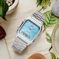 ราคา Casio นาฬิกาข้อมือ รุ่น AQ-230A-2A1 / AQ-230A / AQ-230 Unisex 2 ระบบ รับประกันศูนย์เซ็นทรัล 1 ปีเต็ม (27256485238)