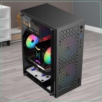 ราคา Nuannubbb Micro ATX/ITX โปร่งใส DIY PC Case Glass Desktopputer Case HDD + SSD ATX Power Supply 250 มม.กราฟิกการ์ด 3 แฟน ๆ srn neck (44317421651)
