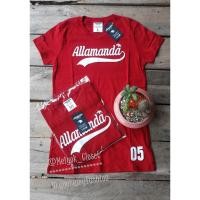 ราคา Allamanda : เสื้อยืดคอกลมสีพื้น งานปักแปะตัวหนังสือ Allamandaย (700971844)