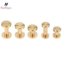 ราคา <haohiyou> 10 ชิ้นทองเหลืองทอ Chicago สกรูเข็มขัดสกรูเล็บ Stud Rivets สําหรับอัลบั้มรูปหนัง Craft เข็มขัดกระเป๋าสตางค์ Fasteners Nice (56807469826)