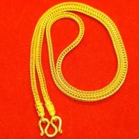 ราคา สร้อยคอลายสี่เสา 2 บาททองทองหุ้ม 96.5% ยาว 24 นิ้ว (6438522589)