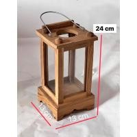 ราคา โคมไฟโบราณ ตะเกียงโบราณ ตะเกียงไม้สักแท้ (สีไม้ธรรมชาติ) (22220150808)