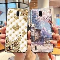 ราคา เคสสีดํานุ่มสําหรับ Nokia C1 2020 เคสโทรศัพท์สําหรับ Nokia C1 Plus ตลก Puppie ดอกไม้เมฆสีสันสดใสรูปแบบ Anti-Scratch Cover (57404893592)
