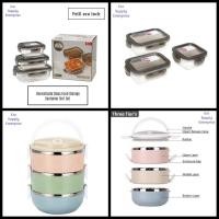 ราคา Felli ภาชนะเก็บอาหารแก้ว 3in1 ชุด/กล่องข้าว 3 ชั้น 2.1lit (52855816632)