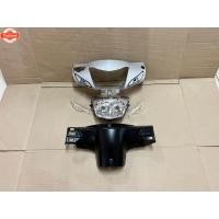 ราคา ชุดหน้ากากหน้า wave100s u box สีเทา พร้อมไฟหน้า เวฟ100 ยู็อก ฝาไฟเลี้ยวหน้า หน้ากากหลัง เวฟ100s ยู็อก สีดำด้าน รวม 5 ชิ (41517891122)