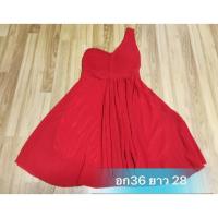 ราคา ชุดราตรีสั้นสีแดงสด ผ้าชีฟอง มือสองจ้าาา (2335993478)