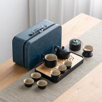 ราคา ชุดน้ำชาท่องเที่ยวสไตล์ญี่ปุ่น Kung Fu Teapot Set ชุดถ้วยชาเซรามิกถาดถาดชาพกพา (25494978879)