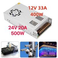 ราคา สีขาว สวิตชิ่งเพาเวอร์ซัพพลาย 24V 20A 500W 12V 33A 400W Switching Power Supply (สีเงิน) Watt สำหรับกล้องวงจรปิด (55057294527)