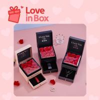 ราคา กล่องกุหลาบดอกไม้ 9 ดอก - กล่องดอกไม้สร้อยคอและแหวนวันวาเลนไทน์ - ของขวัญวันเกิด (44501406152)