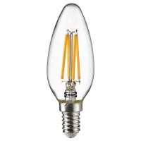 ราคา [IKEAแท้ ถามก่อนสั่ง] SOLHETTA ซูเฮตต้า หลอดไฟ LED E14 250 ลูเมน, หลอดจำปา/ใส (28226479232)