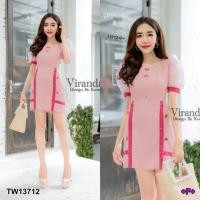 ราคา Dress เดรสคอเหลี่ยม แขนตุ๊กตาแขนพอง (6355696662)