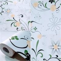 ราคา HIJAU วอลเปเปอร์สติ๊กเกอร์ติดผนังลายดอกไม้สีเขียว (8826994187)