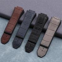 ราคา ของแท ้ ไม ้ ไผ ่ หนังยางสายนาฬิกาสําหรับ HUBLOT สําหรับ King Power Series 29x19 มม.สายรัดข ้ อมืออุปกรณ ์ เสริมไขควง (25128076874)