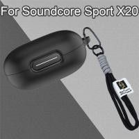 ราคา สําหรับ Anker Soundcore Sport X20 หูฟังไร้สายเคสซิลิโคนฝาครอบป้องกันพร้อมสายรัดข้อมือ Lanyard (44152414135)