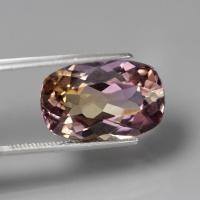 ราคา 9.05 ct พลอยแท้ พลอยดิบ อเมทริน (Ametrine) ทรงคุชชัน สีม่วง เหลือง แทนซาเนีย (54650530389)