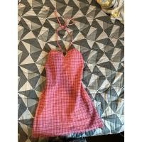 ราคา เดรสสายเดี่ยวไขว้หลังผูกคอสีแดงลายสก็อตsize sมีฟองน้ำ (25233933911)
