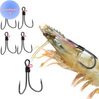 ราคา DOUSUN 5 ชิ้นตะขอคู่กุ้งสดตกปลาตะขอคงที่แบบพกพา Barbed Fishhook เหล็กคาร์บอน Sharp Fishhooks ชายหาดและเหยื่อสดตะขอตกปลา TH (53257278869)