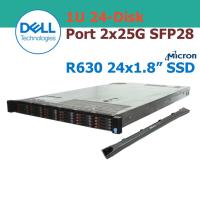 ราคา Dell R630 SSD 24x800GB 1.8" 19.2TB 1U Server 44C 88T 2xE5-2699Av4 Port LAN 25G RAM 64GB H730P server มือสองราคาถูก (40909250014)