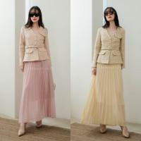 ราคา เซต 3 ชิ้น เสื้อคลุมผ้าทวิสปักกลิตเตอร์+กระโปรงพลีทซีทรู VSHOP (22860652716)