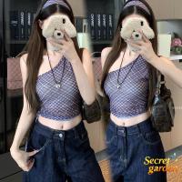 ราคา พร้อมส่ง⛽️✨ สายเดี่ยว ปาดไหล่ ลายสก็อต สไตล์เรโทร เสื้อเกาะอก เชือกผูกด้านข้าง ไหมพรม เซ็กซี่ ส่งไวจากไทย (58101939000)
