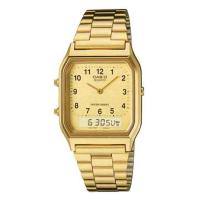 ราคา Casio Standard นาฬิกาข้อมือผู้ชาย สายสเตนเลสสตีล รุ่น AQ-230,AQ-230GA,AQ-230GA-9B - สีทอง (1464383790)