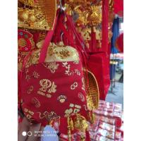 ราคา ถุงผ้าแดงอักษรฮกมังกรกำมะหยี่ใส่ส้มใส่ผลไม้มงคล (25254517138)