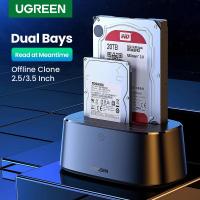 ราคา UGREEN HDD Docking Station อะแดปเตอร์ SATA USB 3.0 เป็น 2.5 3.5 SSD Disk Case Box Dock Hard Drive Enclosure (43278526967)