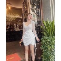 ราคา ชุดเดรสแขนยาวสีขาวสีดำแต่งลูกไม้แบรนด์เวียดนาม (43310727449)