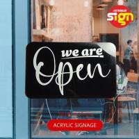 ราคา อะคริลิค - We Are Open Closed Hanging 2 ด้าน | Black Reversible Open Close 15 x 10 ซม. - ความงาม (29443984258)