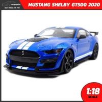 ราคา โมเดลรถมัสแตง MUSTANG SHELBY GT500 2020 สีน้ำเงินขาว (Scale 1:18) โมเดลรถจำลองเหมือนจริง พร้อมตั้งโชว์ ของสะสม Maisto (7346307596)