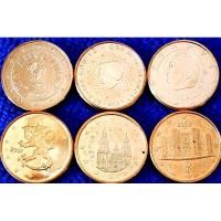 ราคา เหรียญ​ยูโร​ Euro Cent, ชุด​ 6 เหรียญ​ 6 ประเทศ, #​733T, ไม่​ผ่าน​ใช้​ UNC (22529140345)