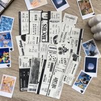ราคา [B515] 14+2 ชิ้น BLACK & WHITE TICKET STYLE PAPER DECO VINTAGE / Ticket paper deco / วารสาร paper deco ticket style / black and white paper deco paper (42054674924)