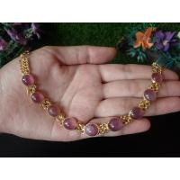 ราคา สร้อยข้อมือพลอยทับทิม ตัวเรือนชุบทองไมครอน (18905408281)