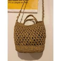 ราคา พร้อมส่งสะพายข้างเชือกเชือกราเฟีย สีกากี (41660787765)