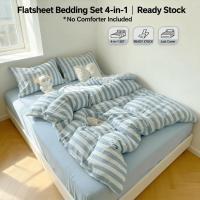 ราคา สินค้าพร้อมส่ง ชุด4ใน1 ผ้าปูที่นอน เส้นลวดลายง่าย (3 ฟุต 3.5 ฟุต 5 ฟุต 6 ฟุต) ผ้าฝ้าย100% 1ผ้าปิดหมอน+1ผ้าปู+2ผ้าปิดหมอนอิง ฟรีค่าจัดส่ง (28539274414)