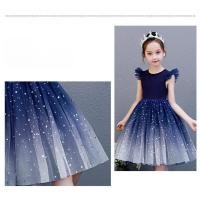 ราคา Gd35101 พร้อมส่งชุดออกงานเด็กหญิงสีน้ำเงินเข้มหรือสีกรมท่า ชุดราตรีเด็กทรงสั้น (4610165655)