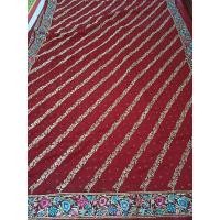 ราคา พร้อมส่ง ผ้าส่าหรีสีแดง saree นำเข้าจากอินเดีย (18794623504)