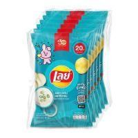 ราคา เลย์ มันฝรั่งแท้ทอดกรอบแผ่นเรียบ รสซาวครีมและหัวหอม 48 ก. แพ็ค 6 (44078829451)